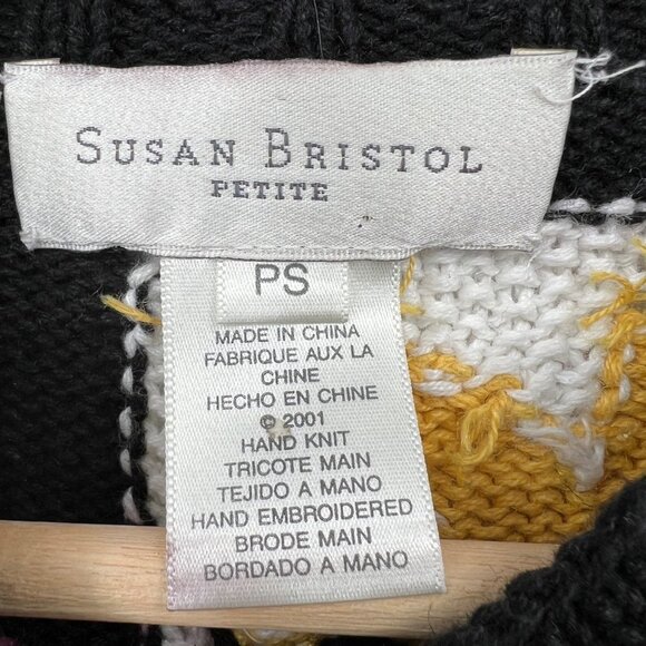 Susan Bristol Womens Cardigan Sweater Patchwork Floral sz Small Petite - Picture 3 of 11